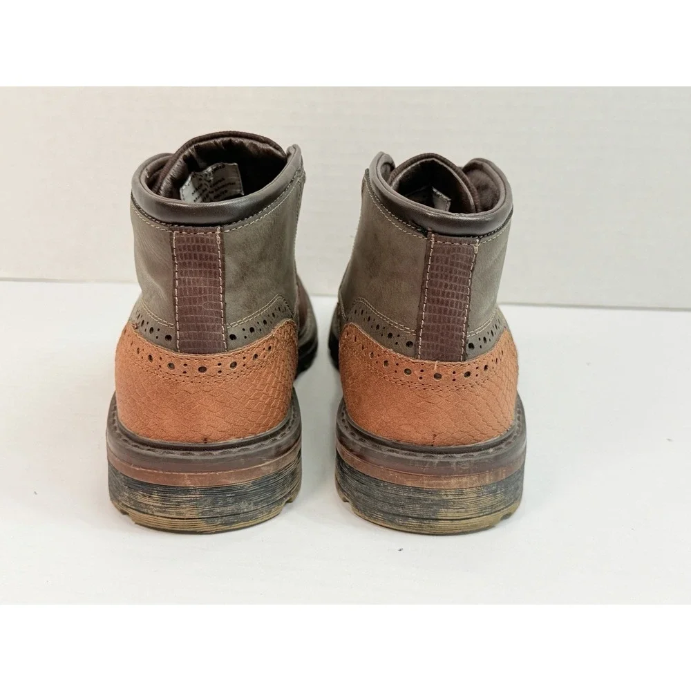 Freeman Chester Chukka Boots Brown Gray Memory Foam Men's 8.5M Casual Lace Up